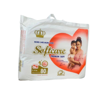 Softcare Baby Diapers 3-6Kg Small 80pc  (1pc)